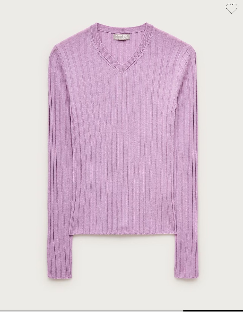 J.Crew High V-neck wide-rib sweater in merino wool